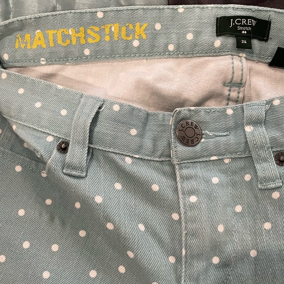 J. Crew Matchstick Mint Polka Dot Pant Sz 26 - Picture 7 of 7